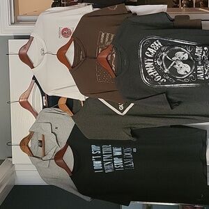 7 Men's Trendy Shirts - GUC - sizes M, LG, & XL - 1 is Nike Dri Fit